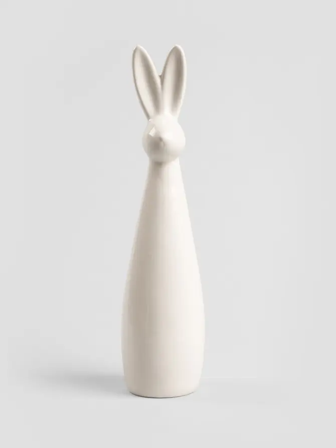 Figurka EDUARD królik porcelanowy biały 9x36 cm