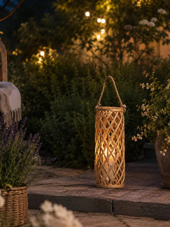 Lampion RADIANT wąski naturalny 17x50 cm