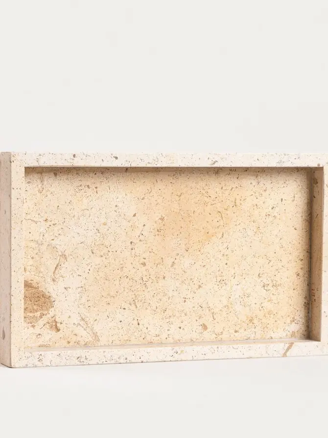 Taca dekoracyjna MARMURI z beżowego marmuru 25x15x3 cm