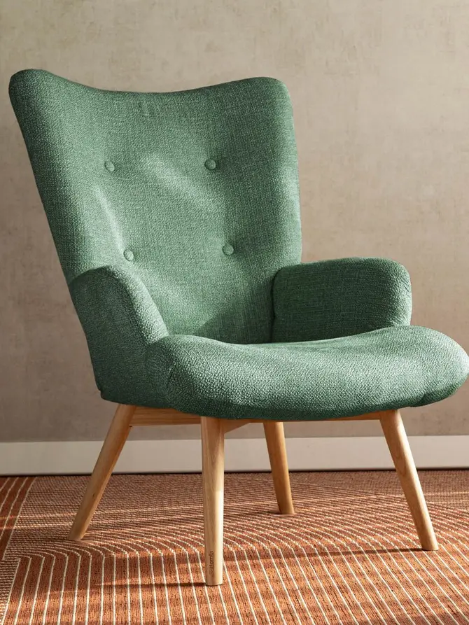 Fotel MOSS POP w tkaninie zielony 70x55x95 cm