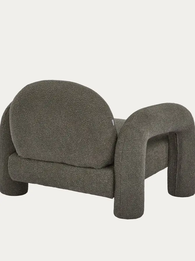 Fotel SEDIA brązowy w tkaninie TEDDY BOUCLÉ 95x88x70 cm