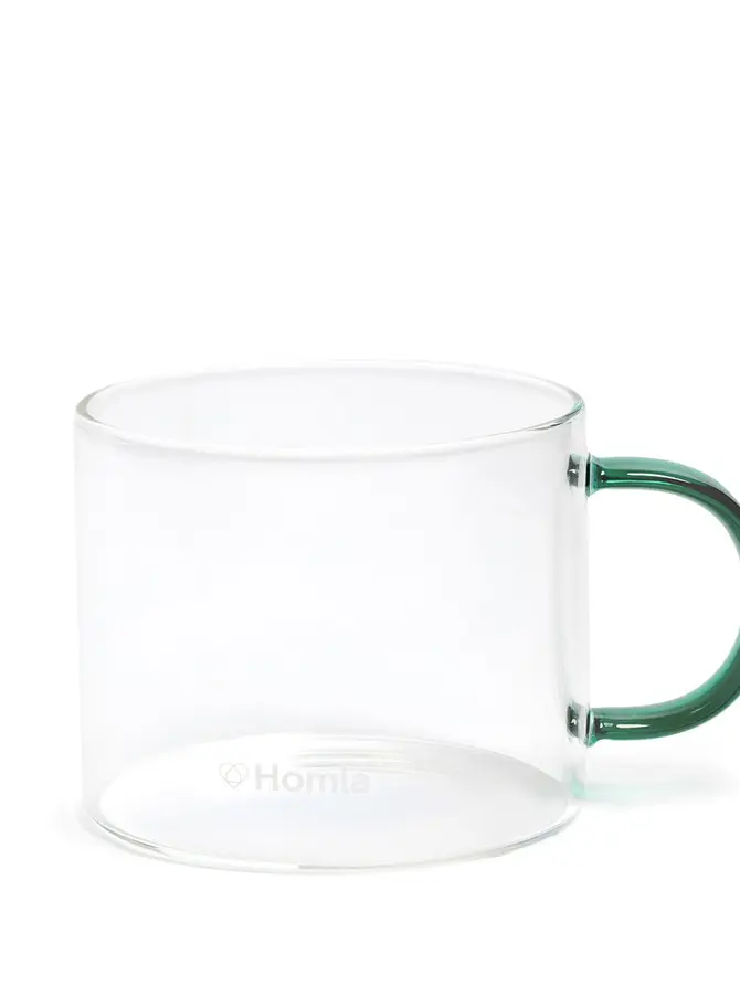 Szklanka GLOSSY z zielonym uchem 0,35 l