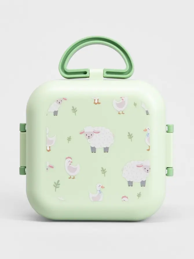 Lunchbox B2 PECORA zielony w owieczki 1150ml