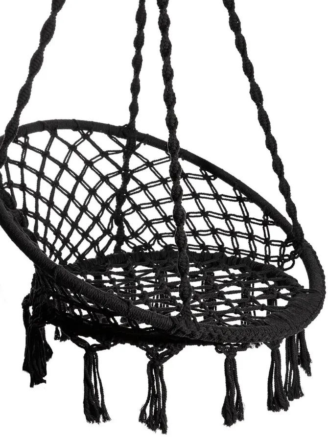 Huśtawka CIRCLE czarna 82x60x115-138 cm