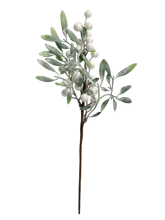 Gałązka HAVLIK białe owoce głogu 38 cm