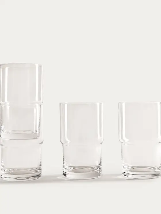 Zestaw szklanek IRMA piętrowanych, transparentnych 4 szt. 0,45 l