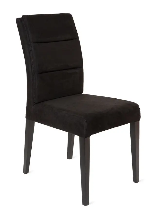 Krzesło ARVIKA czarny welur- czarna noga - lite drewno 96x48x65 cm