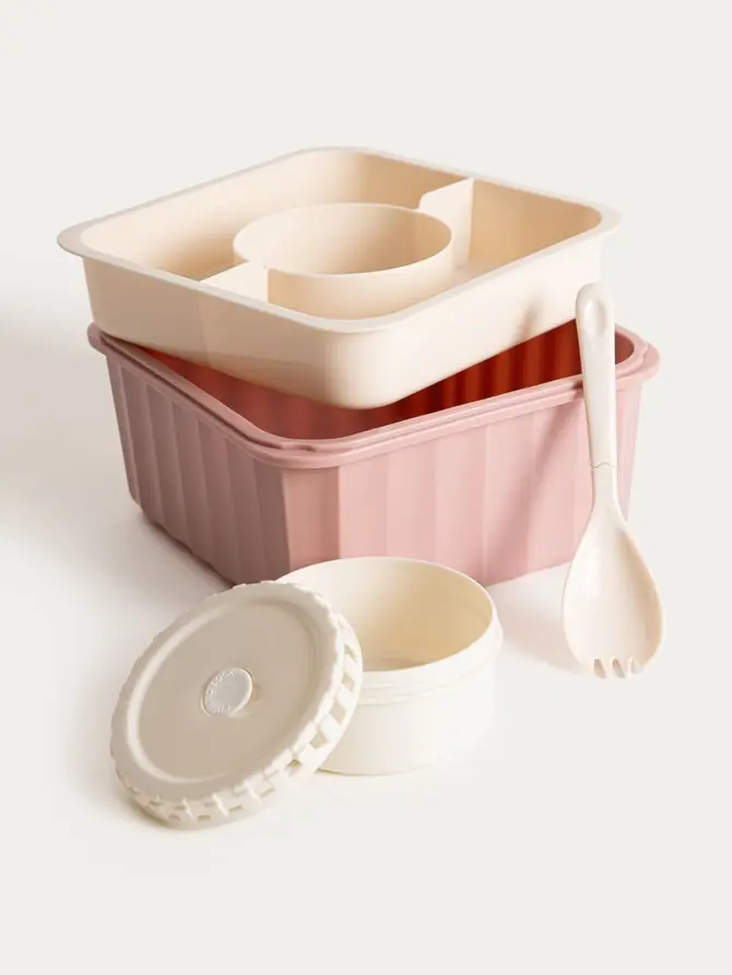 Lunchbox POPPIE z łyżeczką różowy 2,15 l
