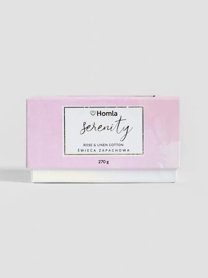 Świeca zapachowa SERENITY Rose & Linen Cotton 270 g