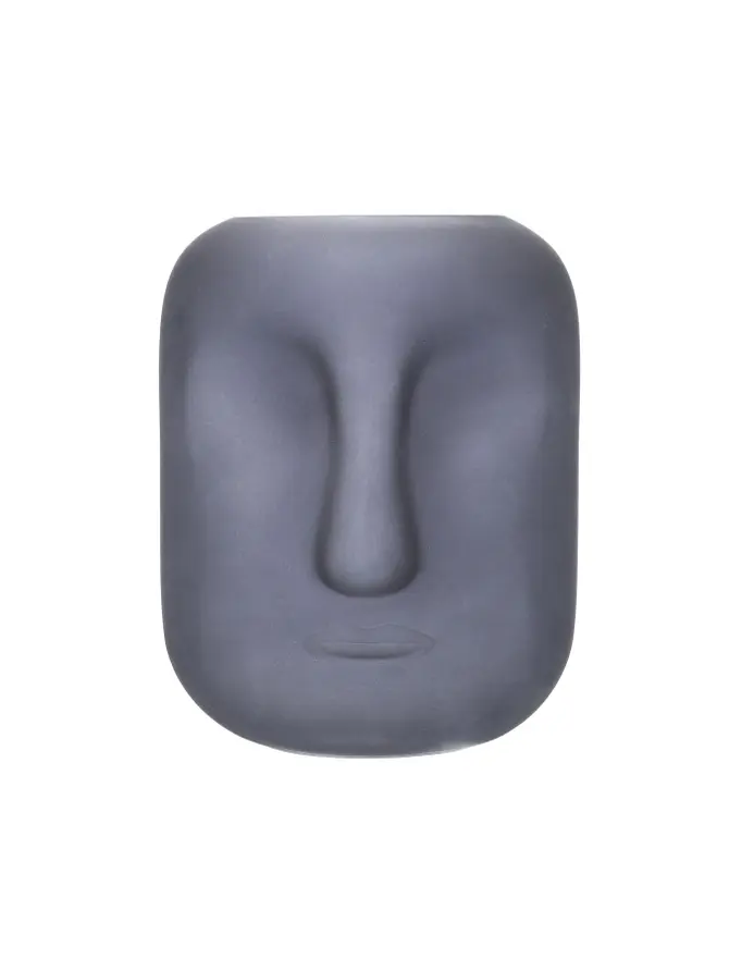 Wazon FACE w kształcie twarzy czarny 17x17x20 cm