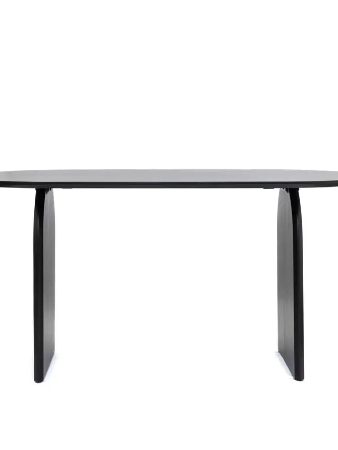 Stół LAGOM lite drewno akacji czarne 160x80x76 cm