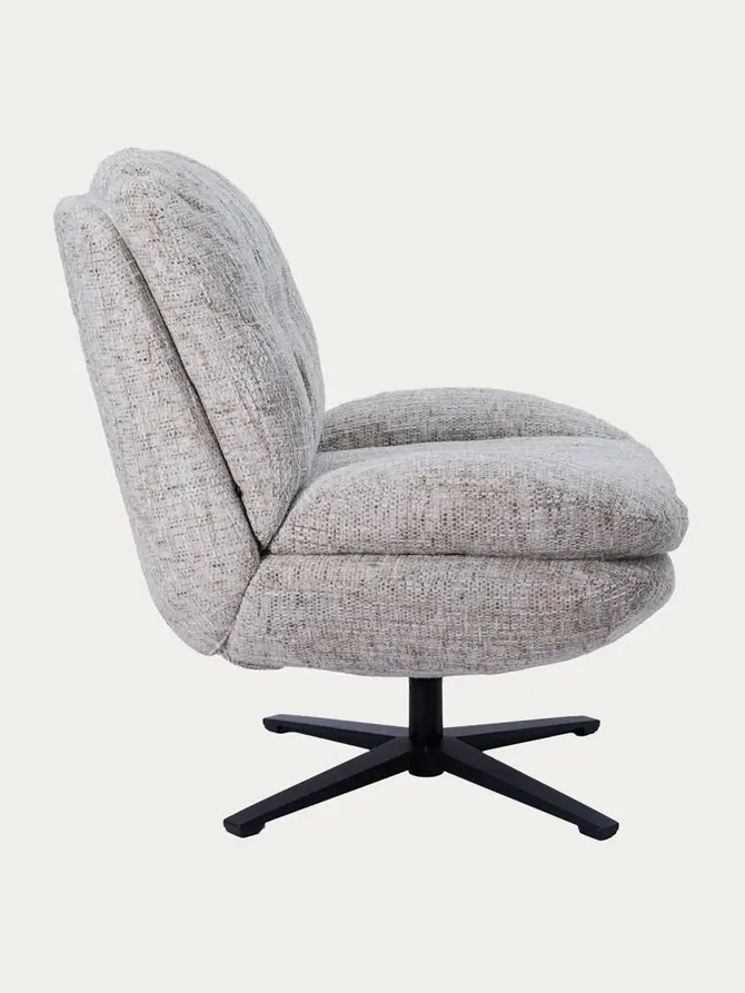 Fotel LUNARO obrotowy beżowo-szary 76x83x91 cm