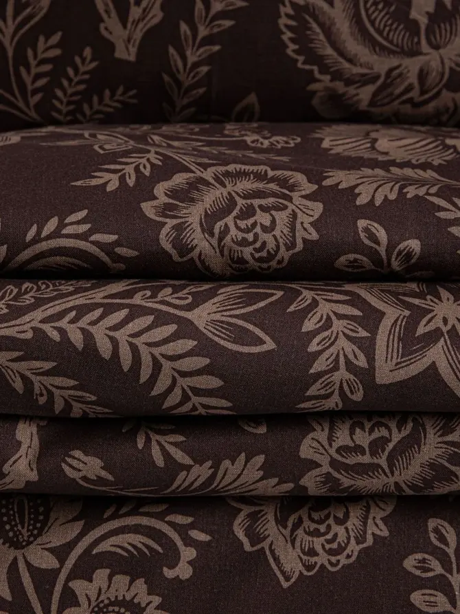 Pościel ELIO bawełniana czekoladowa we wzór 220x200 + 2*70x80 cm