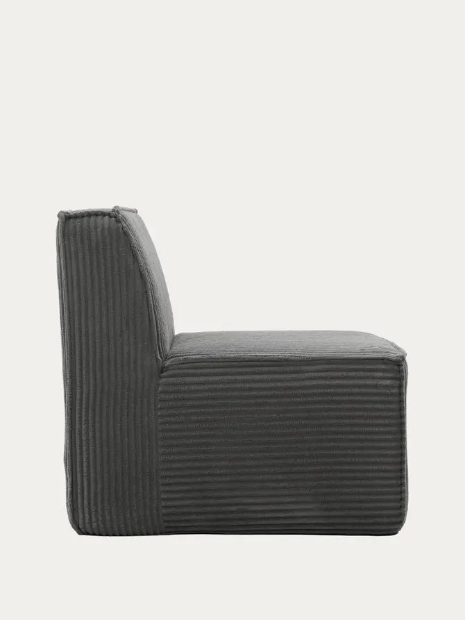 Fotel modułowy LYKKE ciemnoszary piankowy sztruksowy 73x88x73 cm