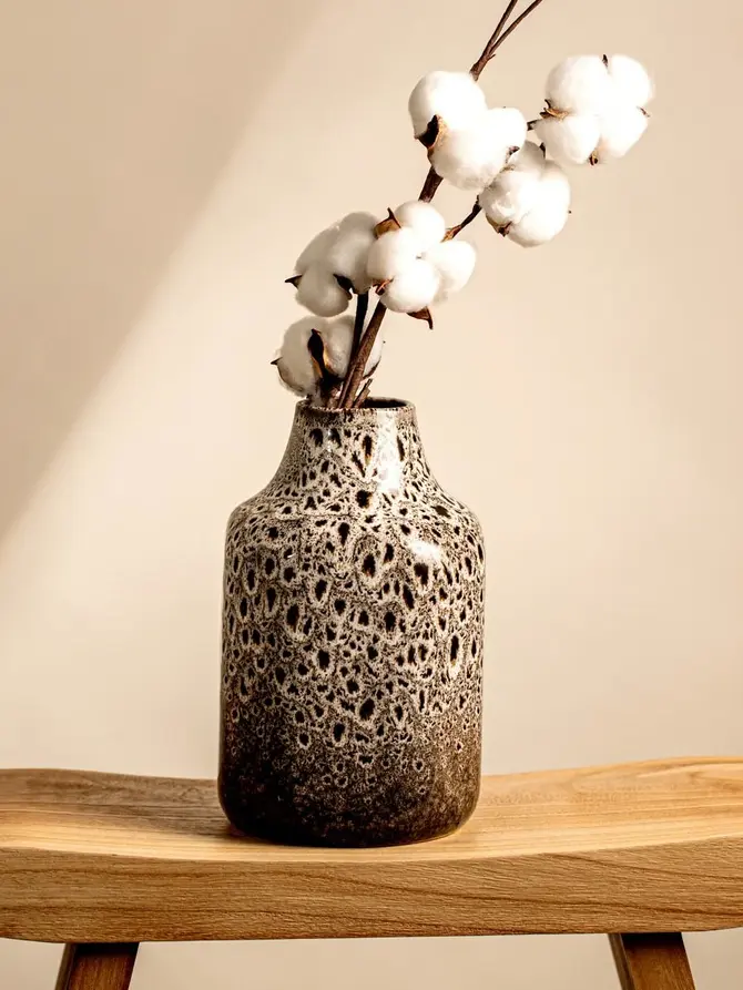 Wazon RUFUS ceramiczny brązowy 13x13x22 cm