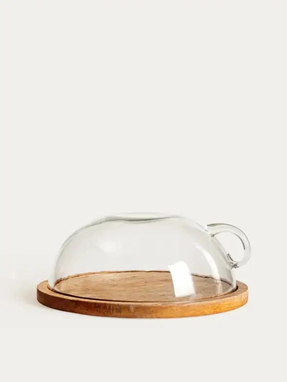 Patera SYLVA szklana z uchwytem 30x13 cm