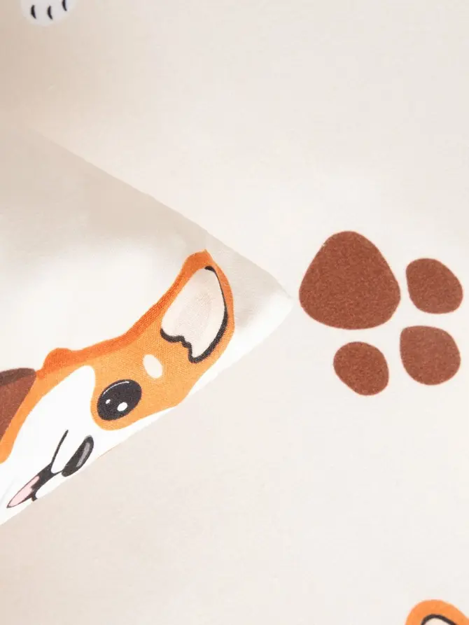 Pościel EC CORGI z mikrofibry w pieski Corgi 160x200 + 2*70x80 cm