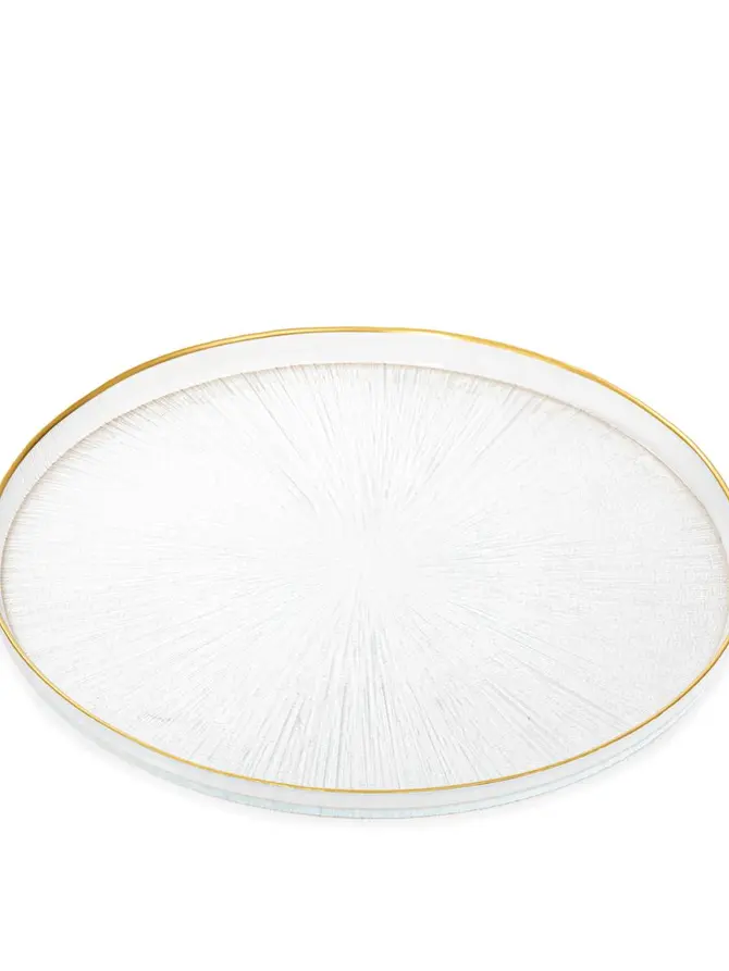 Talerz MONZE obiadowy ze złotą obwódką 28 cm
