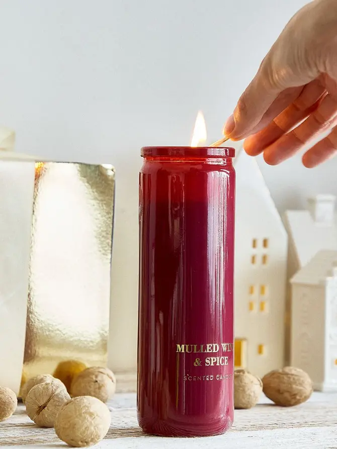 Świeca zapachowa CARLLO Mulled Wine and Spice bordowa 270 G