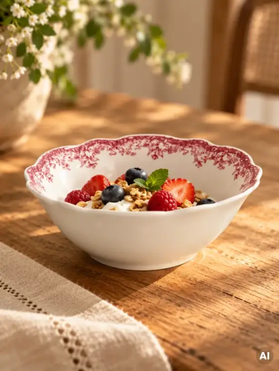 Miska LOURRY porcelanowa czerwona 14 cm