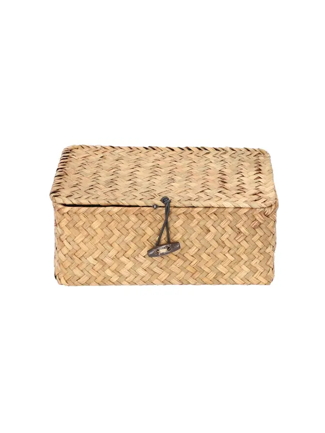 Szkatułka na biżuterię TALULAH pleciona naturalna 23x12x8cm