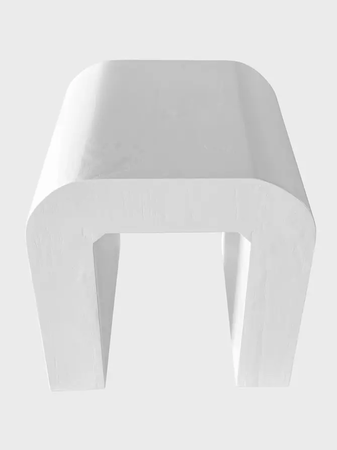 Taboret ESCURO drewniany biały 40x44x48 cm