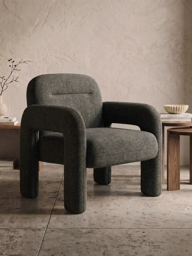 Fotel ALVIRO oliwkowy 78x76x81 cm