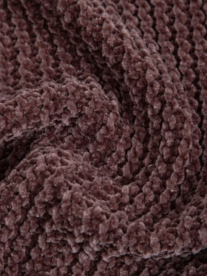 Koc CHENILLE szenilowy czekoladowy 130x170 cm
