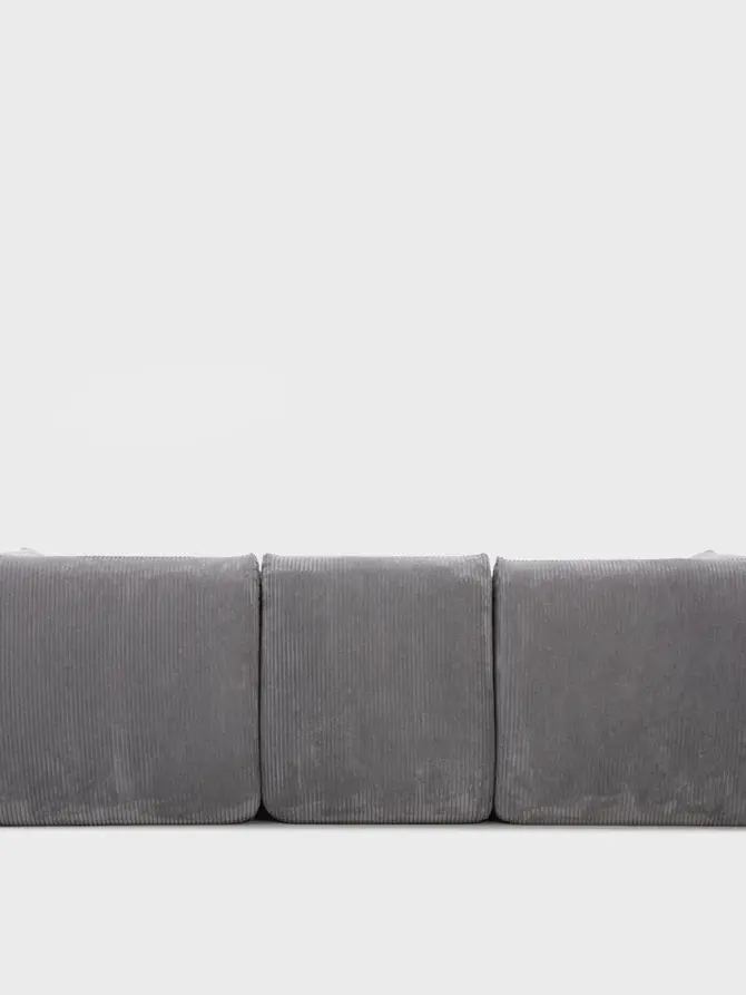 Sofa modułowa SVELA 3-osobowa szara piankowa sztruksowa 225x80x60,5 cm