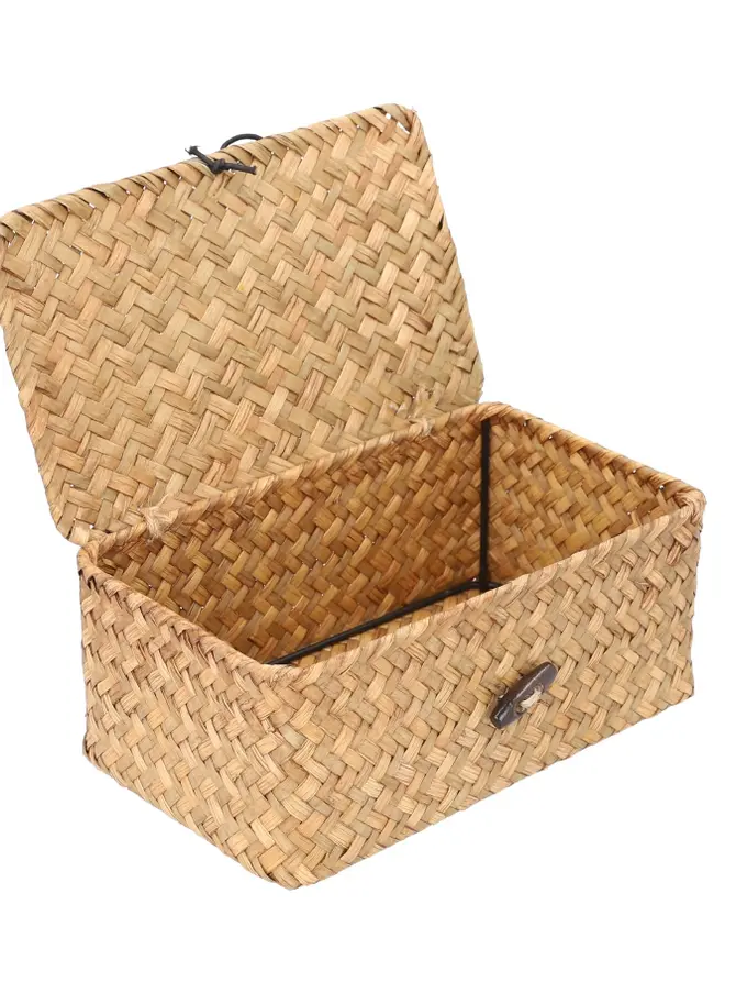 Szkatułka na biżuterię TALULAH pleciona naturalna 23x12x8cm