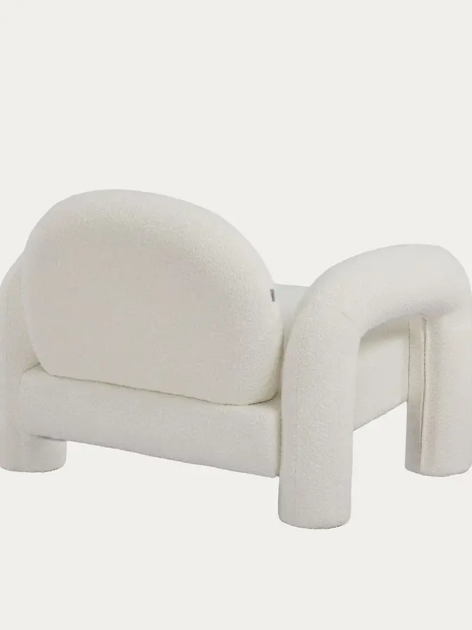 Fotel SEDIA ecru w tkaninie TEDDY BOUCLÉ 95x88x70 cm