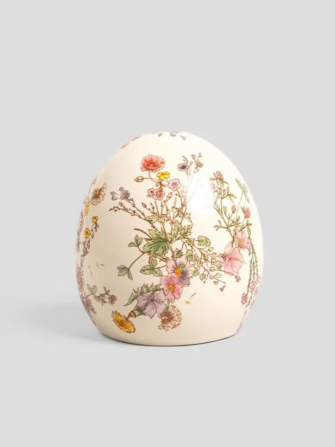 Figurka MEADOW jajko w kwiaty 10x13,5 cm
