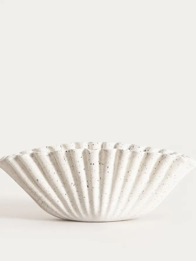 Taca dekoracyjna SEFAN beżowa w kropki 23x14x9 cm