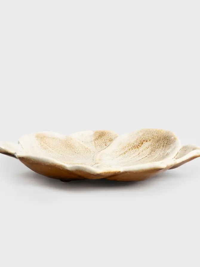 Taca dekoracyjna EDME ceramiczna brązowa 20x20 cm