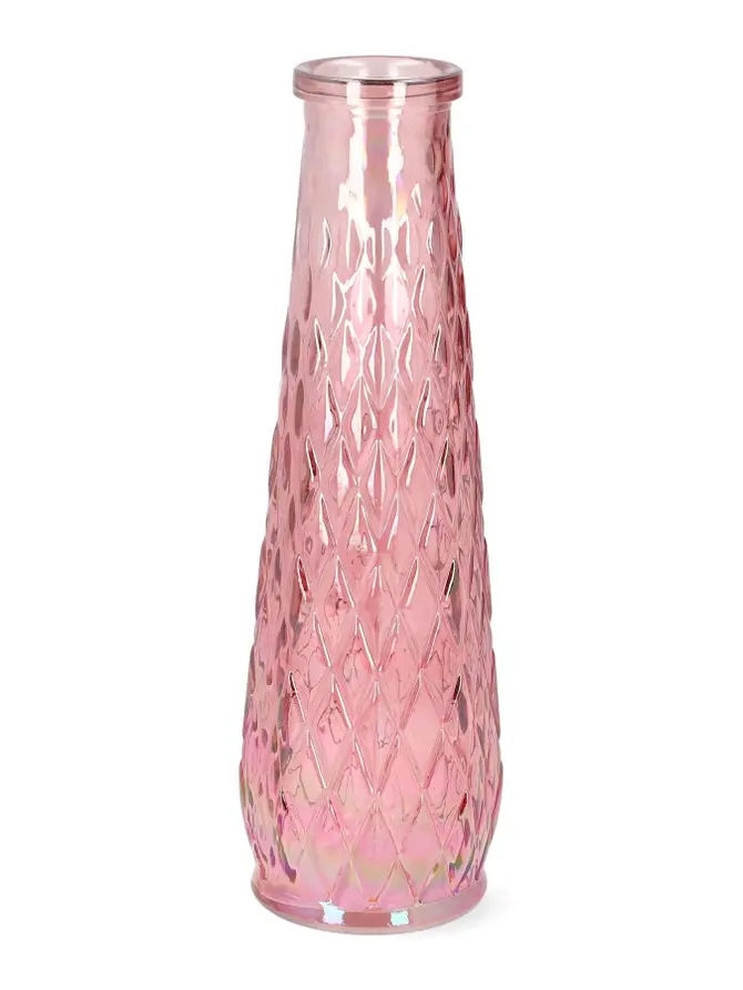 Wazon ARCHIE z tłoczeniem różowy 7x22 cm