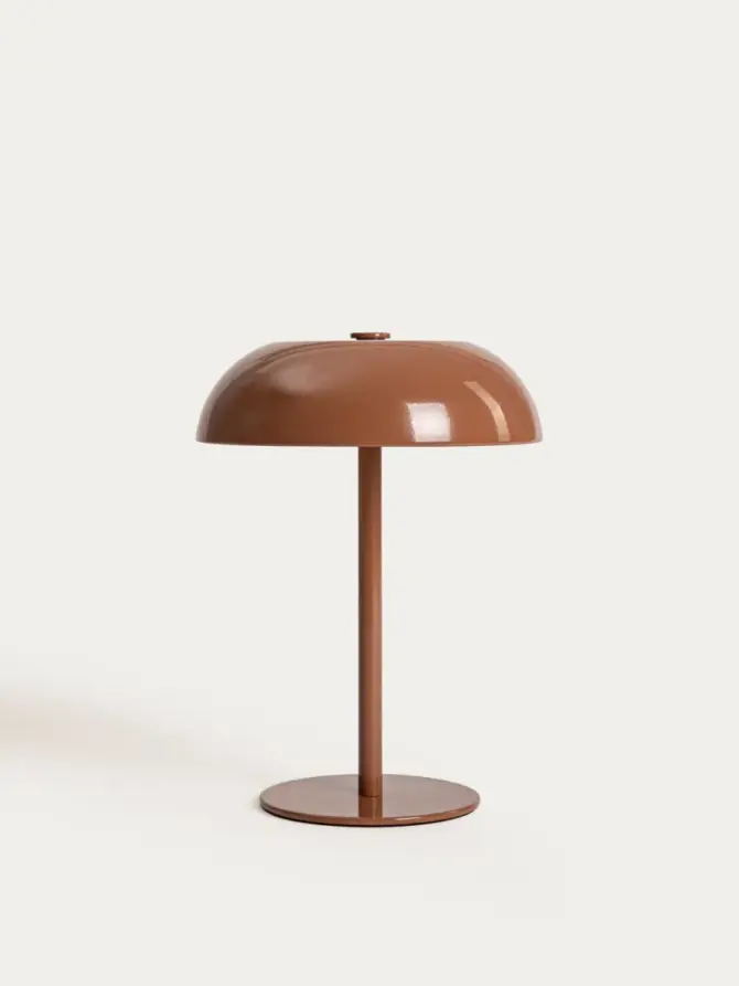 Lampka stołowa PIXEL metalowa karmelowa 15,5x15,5x20,5 cm