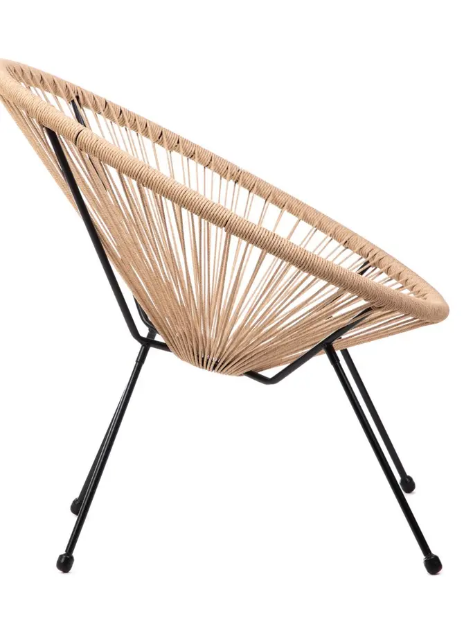 Fotel ACAPULCO TWIST z linki technorattan ze splotem twist naturalny 71x71x80 cm