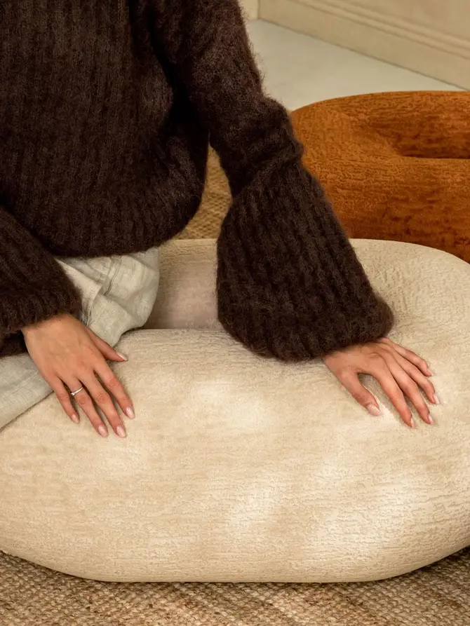 Pufa LUNCTA Ecru 82x52x34 cm