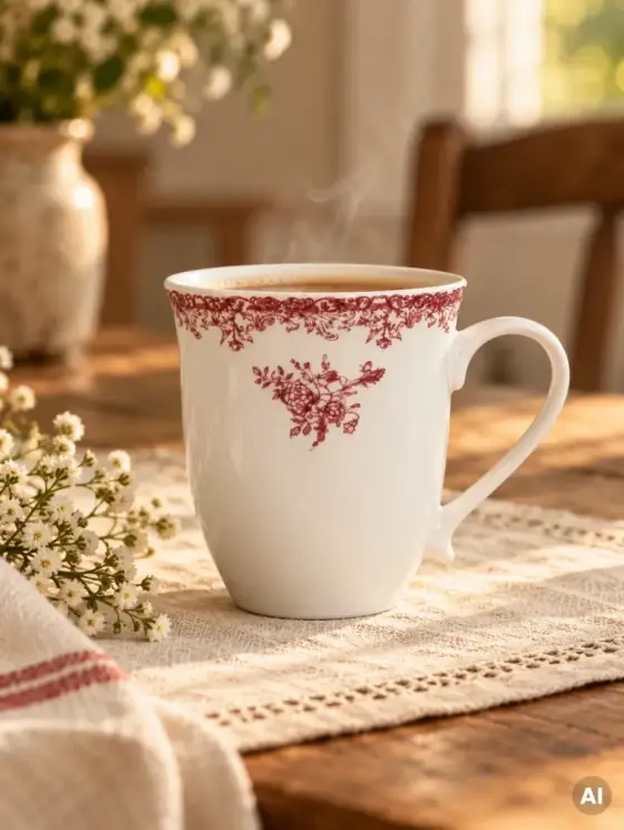 Kubek LOURRY porcelanowy czerwony 0,35 l