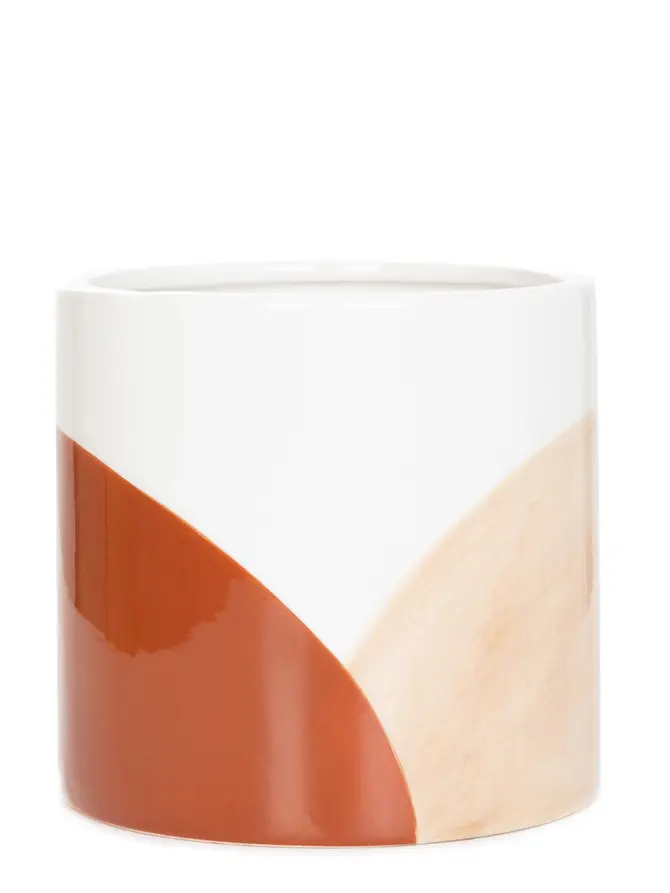 Osłonka na doniczkę LAZO ceramiczna brązowa 13x14 cm