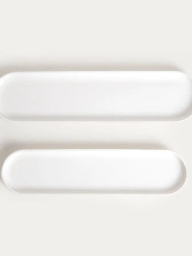 Zestaw półmisków BERGO białych 41x10,5 cm, 36x9 cm 2 szt.