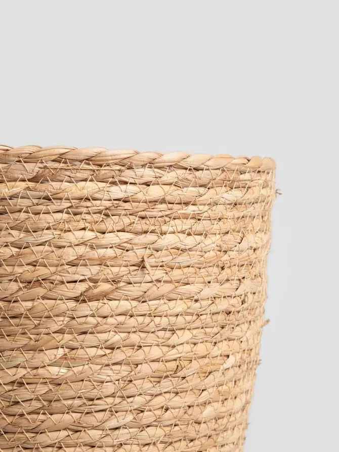 Osłonka na doniczkę LUMBO pleciona naturalna 27x21 cm