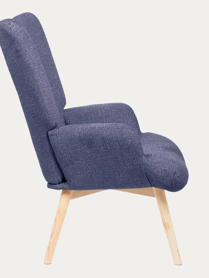 Fotel MOSS POP w tkaninie granatowy 70x55x95 cm