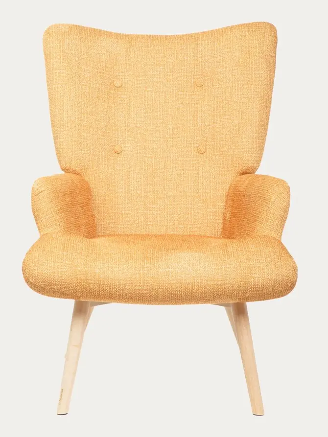 Fotel MOSS POP w tkaninie musztardowy 70x55x95 cm