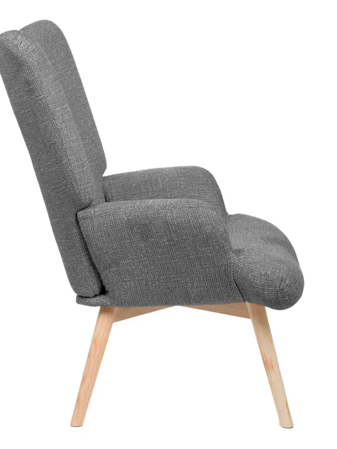 Fotel MOSS POP w tkaninie szary 70x55x95 cm