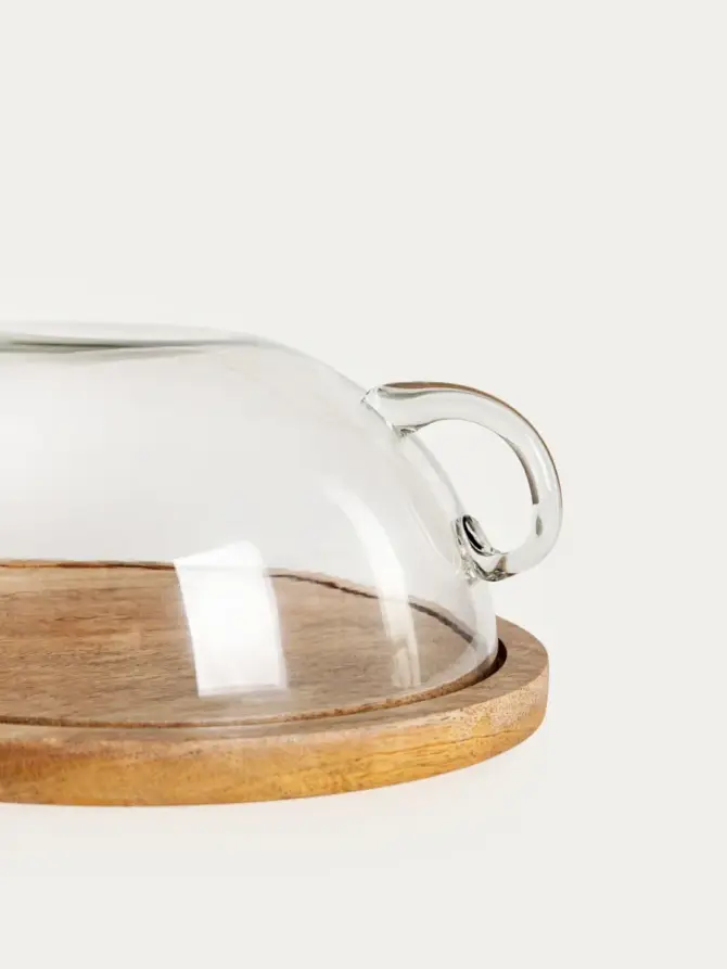 Patera SYLVA szklana z uchwytem 30x13 cm