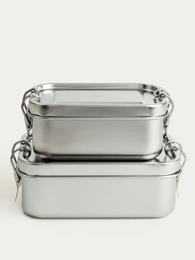 Zestaw lunchboxów ONTARIO ze stali nierdzewnej 550+850 ml 2 el.