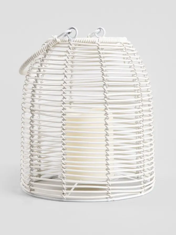 Lampion ogrodowy MODERN HAMPTONS ze świecą LED 19x21,5 cm