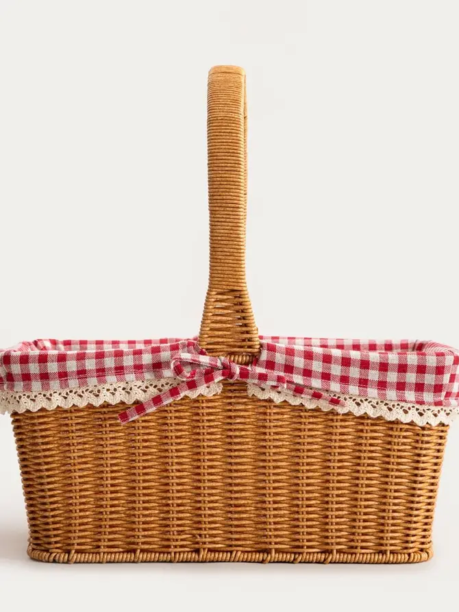 Kosz PERLOTTE zakupowy w kratkę 38x26 cm