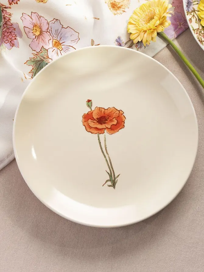 Talerz MEADOW FLOWERS deserowy z makiem 19 cm